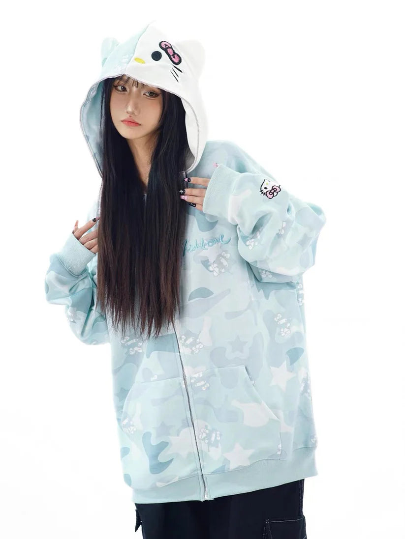 Camouflage Hoodie (Zipper) - Comfykitty - ComfyKitty™