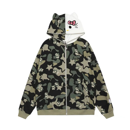 Camouflage Hoodie (Zipper) - Comfykitty - ComfyKitty™