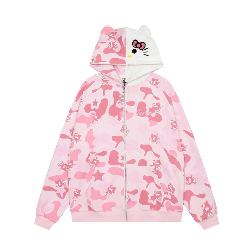Camouflage Hoodie (Zipper) - Comfykitty - ComfyKitty™