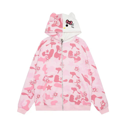 Camouflage Hoodie (Zipper) - Comfykitty - ComfyKitty™
