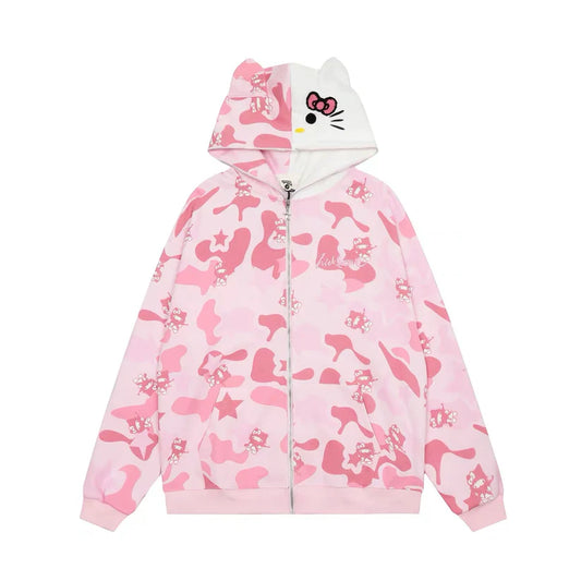 Camouflage Hoodie (Zipper) - Comfykitty - ComfyKitty™