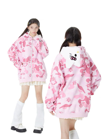 Camouflage Hoodie (Zipper) - Comfykitty - ComfyKitty™